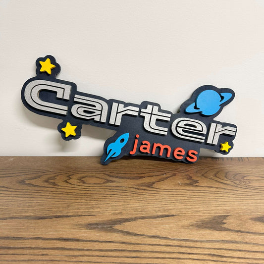 Outer Space Nursery Name Sign