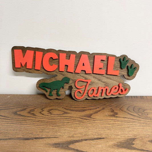 Dinosaur Nursery Name Sign