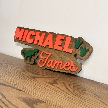 Dinosaur Nursery Name Sign